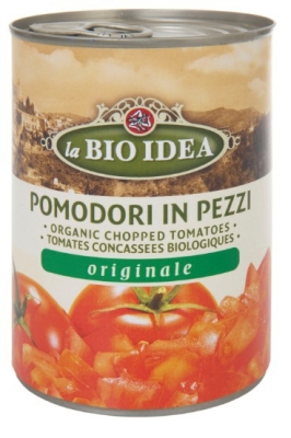 Bioidea tomatenstukjes in blik 12 x 400g  drogist
