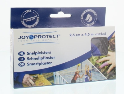 Foto van Joy2protect snelpleisters blauw 2.5 cm x 4.5 m 2rol via drogist