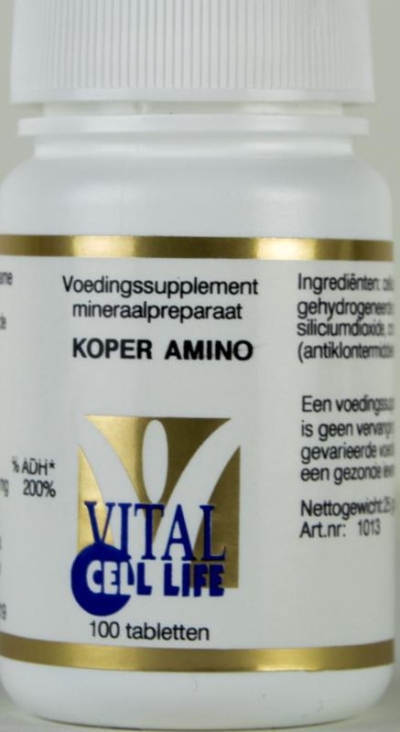 Vital cell life koper amino 2mg 100tab  drogist