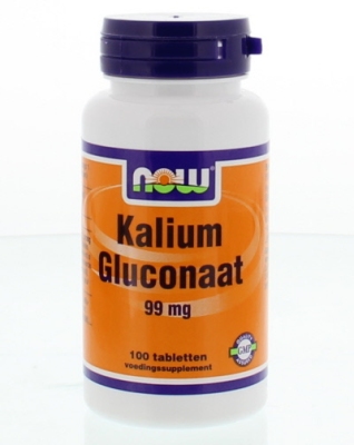 Foto van Now kalium gluconaat (potassium) 99mg 100tab via drogist