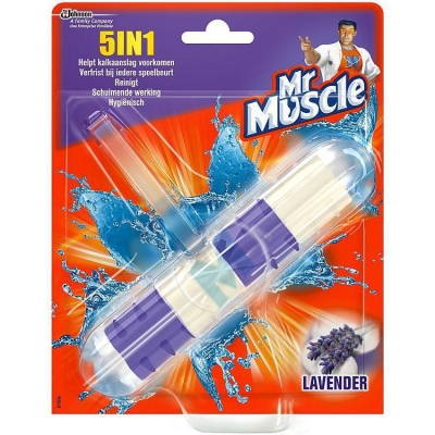 Foto van Mr muscle 5 in 1 toiletblok lavendel 41g via drogist