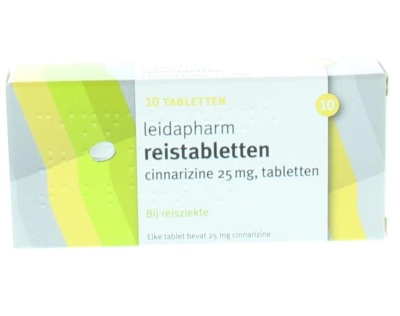 Foto van Leidapharm reistablet cinnarizine 25 mg 10tab via drogist