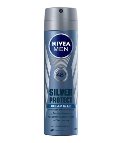 Foto van Nivea for men deospray silver protect polar blue 150ml via drogist