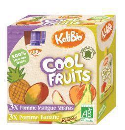 Kalibio cool fruit appel banaan/appel mango ananas 90 gram 6x90g  drogist