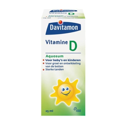 Foto van Davitamon vitamine d aquosum druppels 25ml via drogist