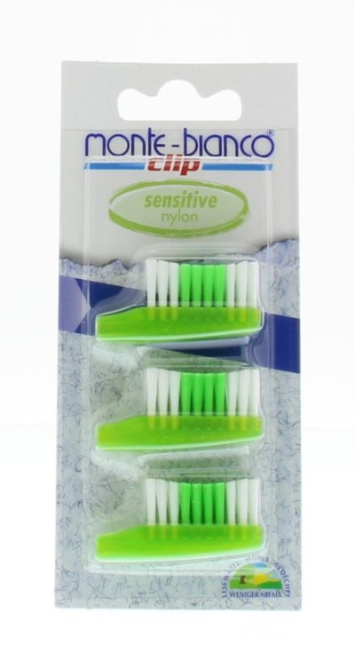 Monte bianco tandenborstelkop navul sens groen nylon 3st  drogist