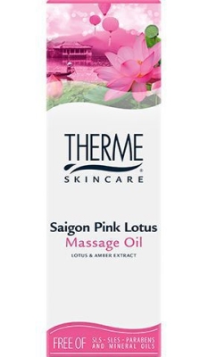 Foto van Therme massage olie saigon pink lotus 125ml via drogist