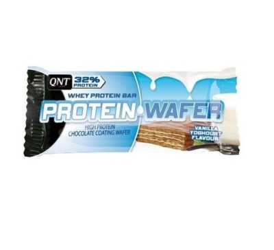 Foto van Qnt wafer protein 32% yoghurt 12 x 35gr via drogist