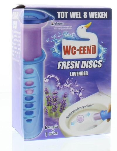 Foto van Wc eend fresh disk houder lavendel 36ml via drogist
