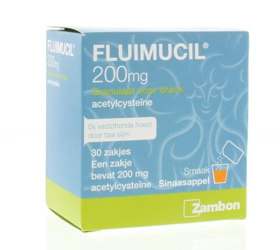 Foto van Fluimucil fluimucil 200 mg 30sach via drogist