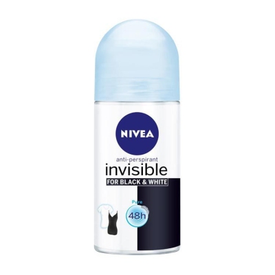 Nivea deoroller invisible black & white pure 50ml  drogist