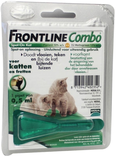 Frontline spot on kat + fret 0.5 ml per pipet 1st  drogist