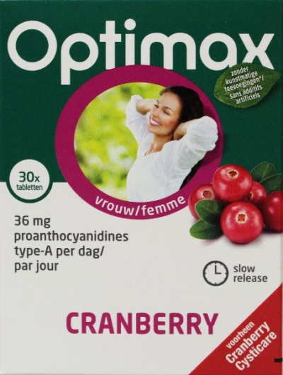 Optimax cysticare cranberry slow release 30tab  drogist