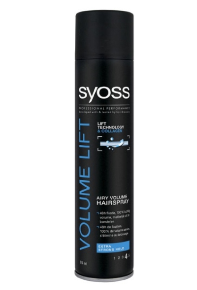 Foto van Syoss volume lift hairspray 75ml via drogist
