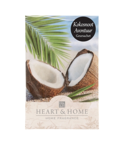 Foto van Heart & home geursachet - kokosnoot avontuur 1st via drogist
