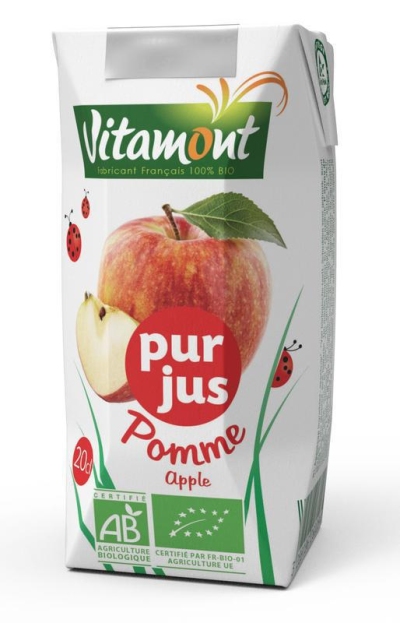 Foto van Vitamont pure appelsap pak bio 200ml via drogist