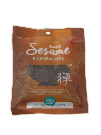 Terrasana zwarte sesam bruine rijstcrackers 75g  drogist