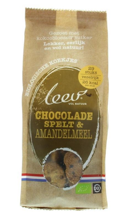 Foto van Leev bio speltkoekje & chocolade amandelmeel 150g via drogist