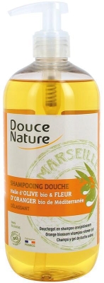 Foto van Douce nature douchegel & shampoo oranjebloesem 500ml via drogist