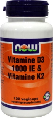 Now vitamine d3 1000ie & vitamine k2 120cap  drogist