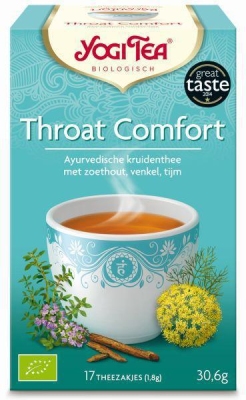 Foto van Yogi tea throat comfort 17st via drogist