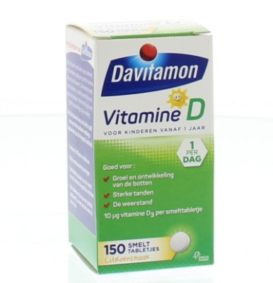 Foto van Davitamon vitamine d smelttabletten kinderen 150tb via drogist