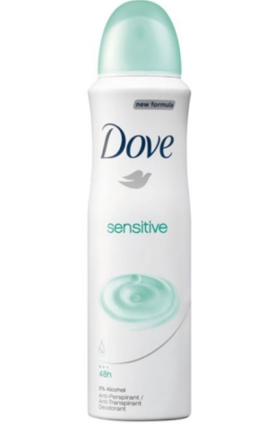 Foto van Dove deospray sensitive 150ml via drogist