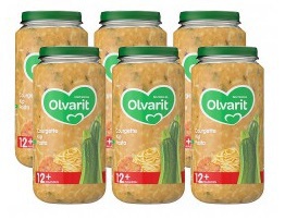 Foto van Olvarit 12m13 courgette kip pasta 6 x 250g via drogist