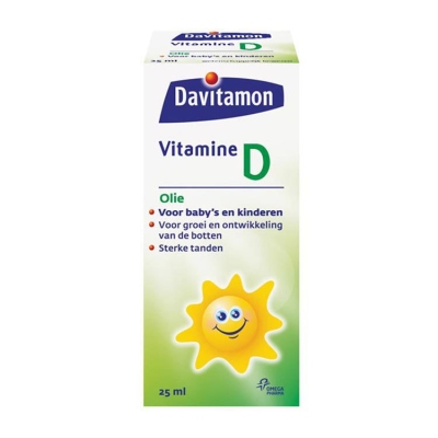 Foto van Davitamon vitamine d olie 25ml via drogist