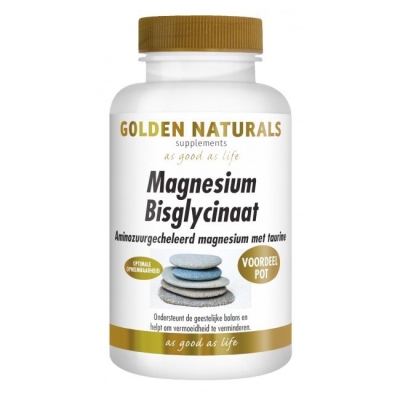Golden naturals magnesium bisglycinaat 180tb  drogist