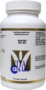 Foto van Vital cell life vitamine b3 niacine 500 mg 100cap via drogist