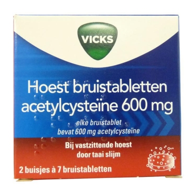 Foto van Vicks hoest acetylcysteine 600 mg 2x7brt via drogist