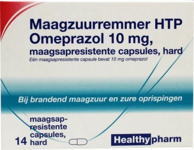 Foto van Healthypharm omeprazol 10 mg 14cap via drogist