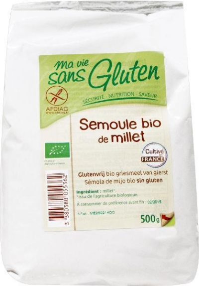 Foto van Ma vie sans millet griesmeel bio - glutenvrij 500g via drogist