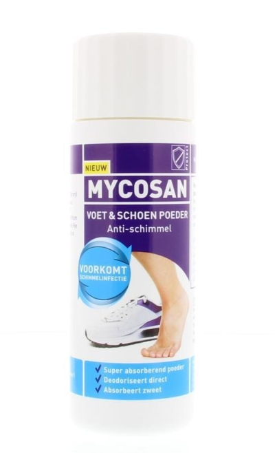 Foto van Mycosan voet & schoen poeder 65g via drogist