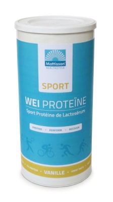 Foto van Mattisson wei proteine concentraat sport vanille 450g via drogist