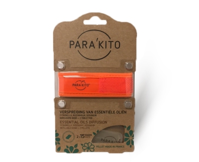 Foto van Parakito armband oranje met 2 tabletten 1st via drogist