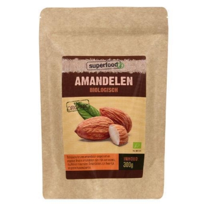 Superfoodz bruine amandelen bio raw 300g  drogist