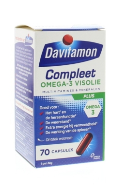 Foto van Davitamon actifit 65 plus omega-3 visolie capsules 70cp via drogist