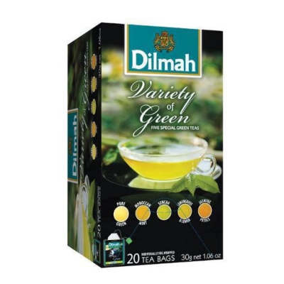 Foto van Dilmah green variety tea 20st via drogist