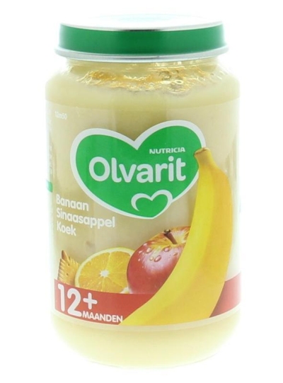 Foto van Olvarit 12m50 banaan sinaasappel koek 6 x 200g via drogist