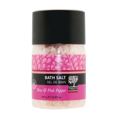 Treets rose & pink pepper bath salt 450ml  drogist