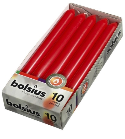 Foto van Bolsius dinerkaars 230/20 rood 6 x 10st via drogist