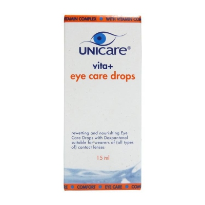 Foto van Unicare vita+ eye care oogdruppels 15ml via drogist
