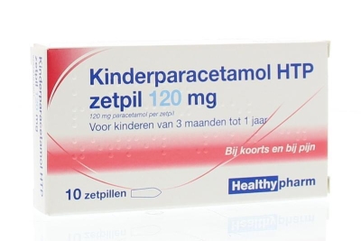 Foto van Healthypharm paracetamol zetpil 120mg 10zp via drogist