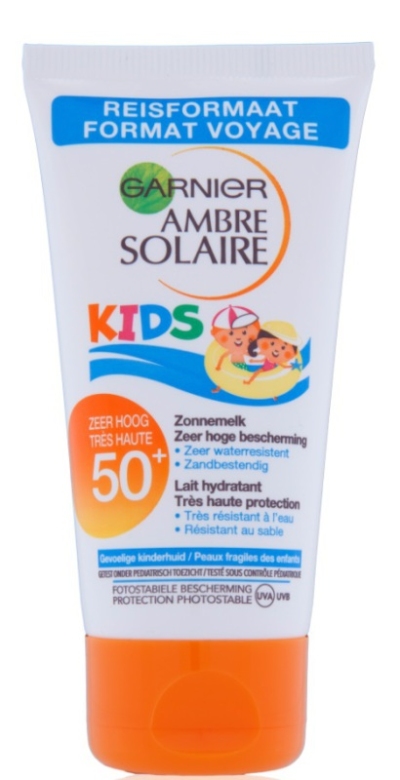 Foto van Ambre solaire zonnebrand melk kids spf50+ water resistant 50ml via drogist