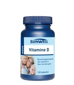 Foto van Sunwell vitamine d 10 mcg 120st via drogist