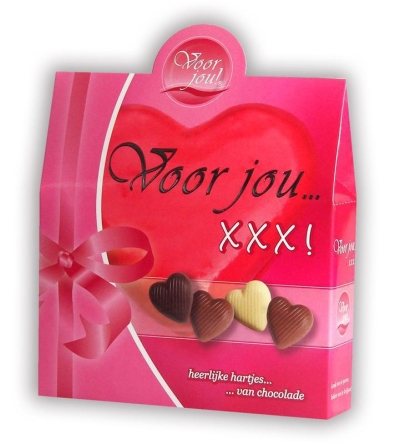 Foto van Voor jou chocolade hartjes xxx 100g via drogist