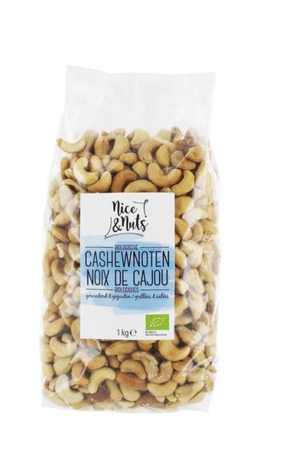 Nice & nuts cashewnoten geroosterd en gezouten 1000g  drogist