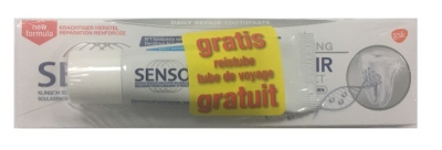 Foto van Sensodyne repair & protect whitening tandpasta + gratis mini 75ml + 15ml via drogist